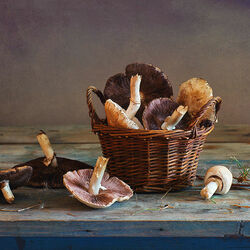 Jigsaw puzzle: Basket with mushrooms