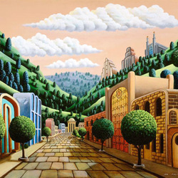 Jigsaw puzzle: Street among the hills