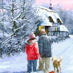Jigsaw puzzle: Walk in a winter evening