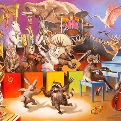 Jigsaw puzzle: Zoo orchestra