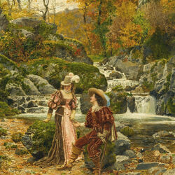 Jigsaw puzzle: Date by the waterfall