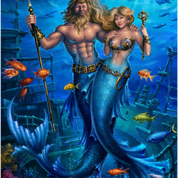 Jigsaw puzzle: King Neptune and his queen