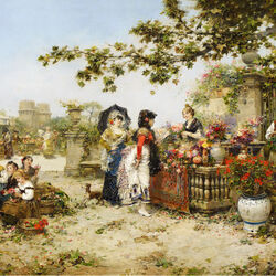 Jigsaw puzzle: Bouquet sellers