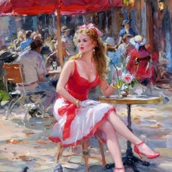 Jigsaw puzzle: In a summer cafe