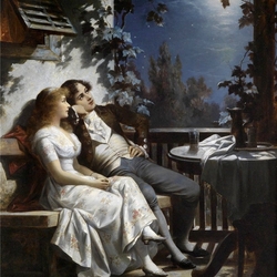 Jigsaw puzzle: Lovers in the moonlight