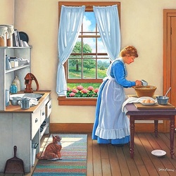 Jigsaw puzzle: Hostess in the kitchen