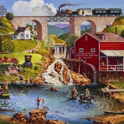 Jigsaw puzzle: Picnic at the mill