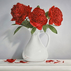 Jigsaw puzzle: Red peonies