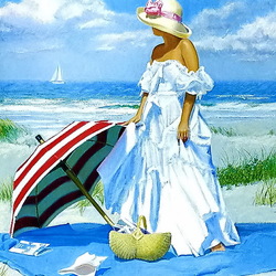 Jigsaw puzzle: Lady with umbrella