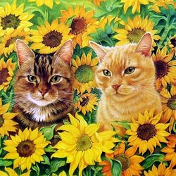 Jigsaw puzzle: In sunflowers