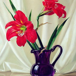 Jigsaw puzzle: Lilies Amaryllis in a vase