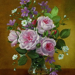 Jigsaw puzzle: Roses in a vase