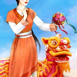 Jigsaw puzzle: Girl and dragon