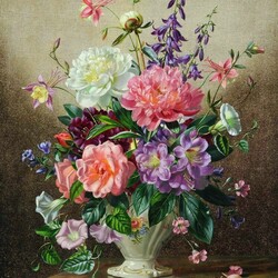Jigsaw puzzle: Bouquet with peonies
