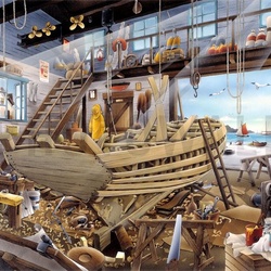Jigsaw puzzle: Building a boat
