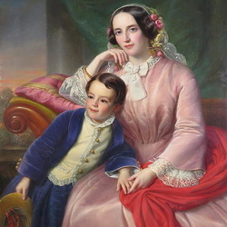 Jigsaw puzzle: Portrait of a mother with her son