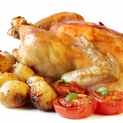Jigsaw puzzle: Baked chicken with vegetables