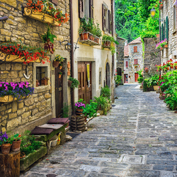 Jigsaw puzzle: Street of old Europe