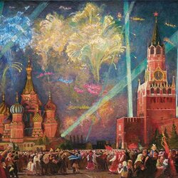 Jigsaw puzzle: Fireworks on Red Square