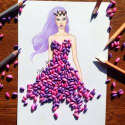 Jigsaw puzzle: Purple pink dress