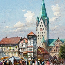 Jigsaw puzzle: Market square in Paderborn