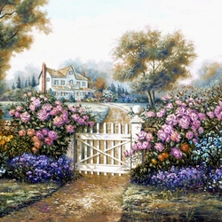 Jigsaw puzzle: Roses at the gate