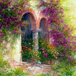 Jigsaw puzzle: Arch in flowers