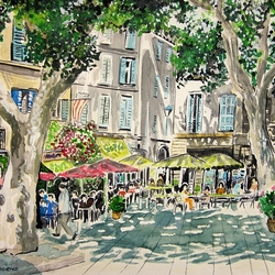Jigsaw puzzle: Street cafes
