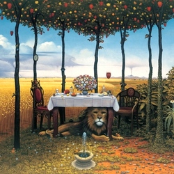 Jigsaw puzzle: Lion afternoon tea