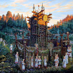 Jigsaw puzzle: Vedic Russia. Sanctuary of Chislobog
