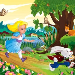 Jigsaw puzzle: Alice and the rabbit