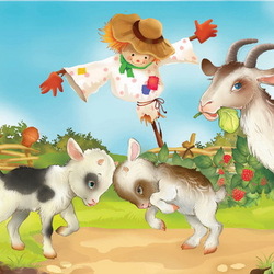 Jigsaw puzzle: Goat with kids