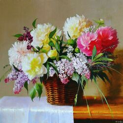 Jigsaw puzzle: Peonies and lilacs