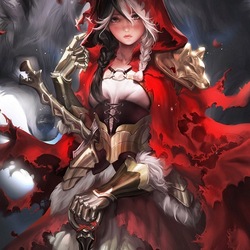 Jigsaw puzzle: Fairy Knights: Little Red Riding Hood
