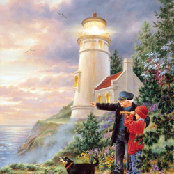Jigsaw puzzle: Grandpa is the lighthouse keeper