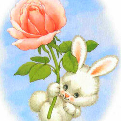 Jigsaw puzzle: Bunny with a rose