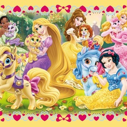 Jigsaw puzzle: Princesses and their pets