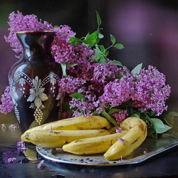 Jigsaw puzzle: Lilac and fruit