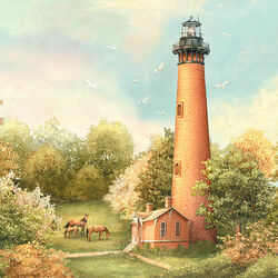 Jigsaw puzzle: Red brick lighthouse