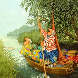 Jigsaw puzzle: Funny old women on a boat