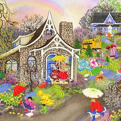 Jigsaw puzzle: Rainbow rain