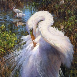 Jigsaw puzzle: Birds by the river