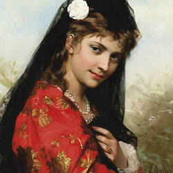Jigsaw puzzle: Portrait of a young Spanish woman