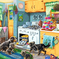 Jigsaw puzzle: Dogs and cupcakes