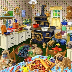 Jigsaw puzzle: Dogs and pizza