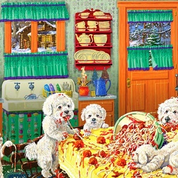 Jigsaw puzzle: Dogs and pasta