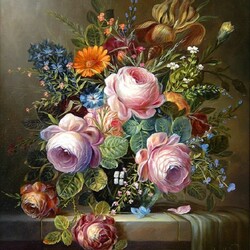 Jigsaw puzzle: Bouquet with roses