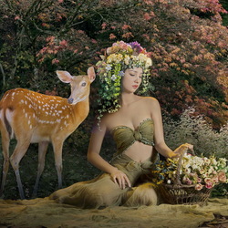 Jigsaw puzzle: Girl with a deer