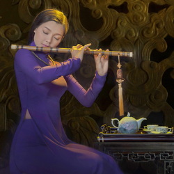 Jigsaw puzzle: Girl with flute