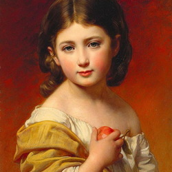 Jigsaw puzzle: Girl with apple